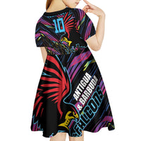 Custom Antigua & Barbuda Cricket Falcons Kid Short Sleeve Dress Through The Fire - Wonder Print Shop