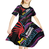 Custom Antigua & Barbuda Cricket Falcons Kid Short Sleeve Dress Through The Fire - Wonder Print Shop
