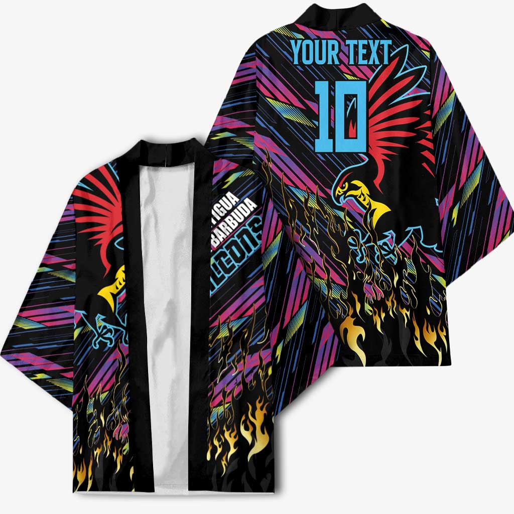 Custom Antigua & Barbuda Cricket Falcons Kimono Through The Fire - Wonder Print Shop