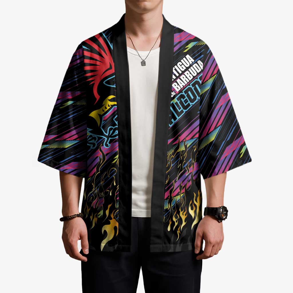 Custom Antigua & Barbuda Cricket Falcons Kimono Through The Fire - Wonder Print Shop