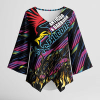 Custom Antigua & Barbuda Cricket Falcons Kimono Sleeve Blouse Through The Fire - Wonder Print Shop
