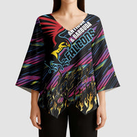 Custom Antigua & Barbuda Cricket Falcons Kimono Sleeve Blouse Through The Fire - Wonder Print Shop