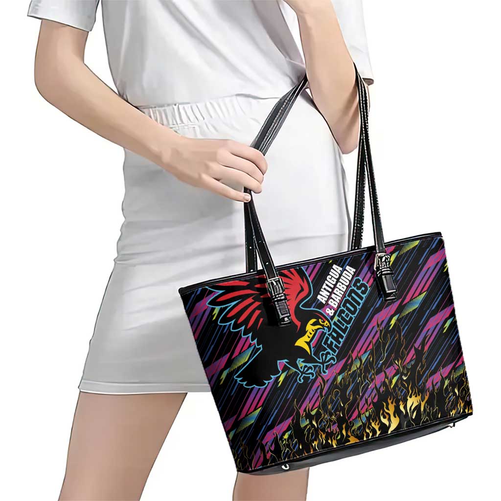 Antigua & Barbuda Cricket Falcons Leather Tote Bag Through The Fire - Wonder Print Shop