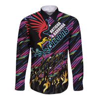 Custom Antigua & Barbuda Cricket Falcons Long Sleeve Button Shirt Through The Fire - Wonder Print Shop