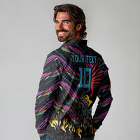 Custom Antigua & Barbuda Cricket Falcons Long Sleeve Polo Shirt Through The Fire - Wonder Print Shop