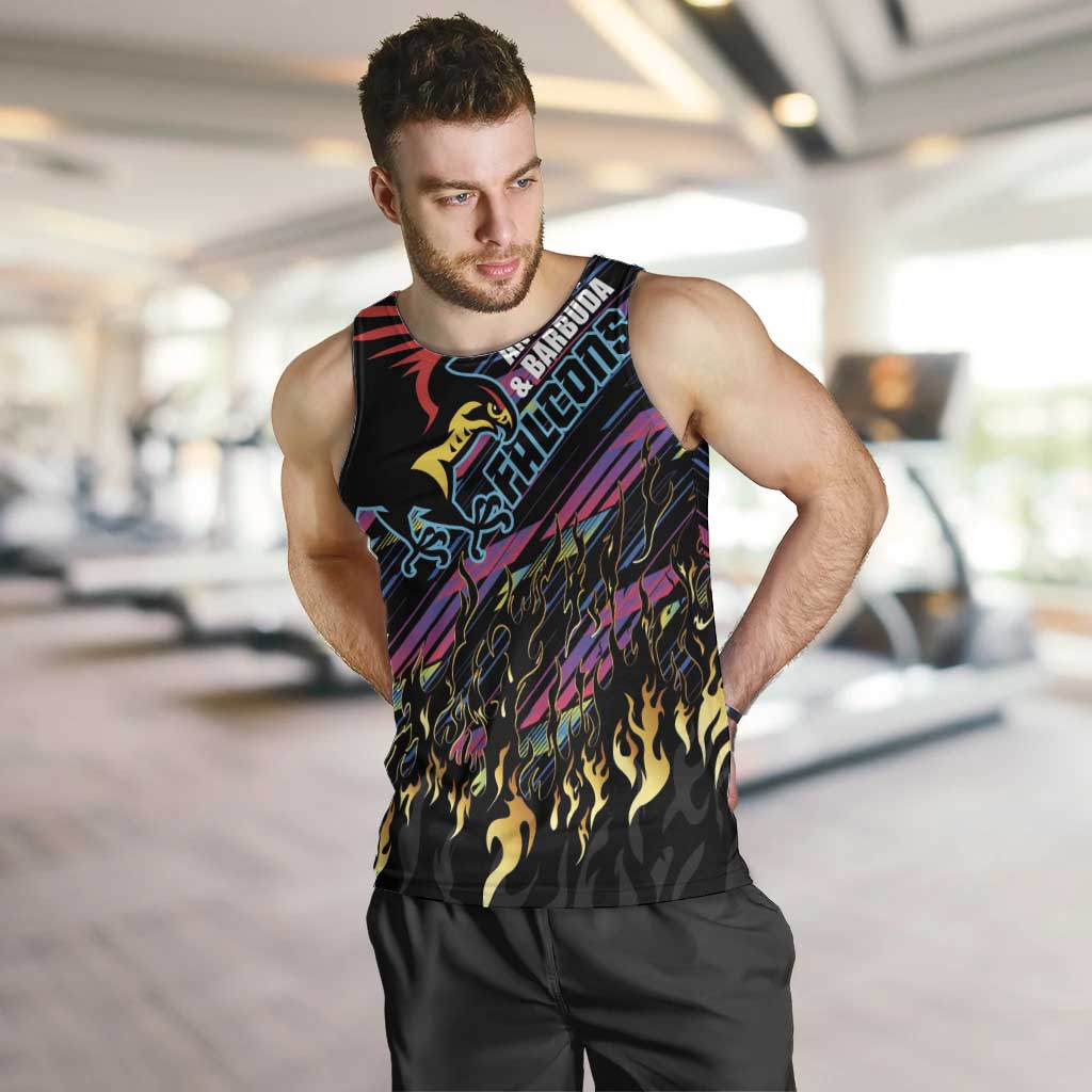 Custom Antigua & Barbuda Cricket Falcons Men Tank Top Through The Fire - Wonder Print Shop