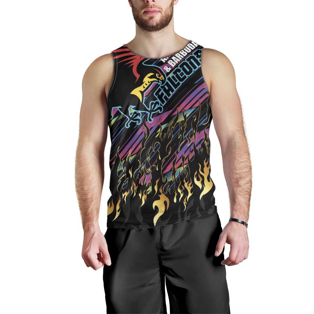 Custom Antigua & Barbuda Cricket Falcons Men Tank Top Through The Fire - Wonder Print Shop