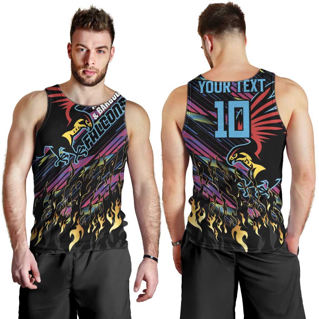Custom Antigua & Barbuda Cricket Falcons Men Tank Top Through The Fire - Wonder Print Shop