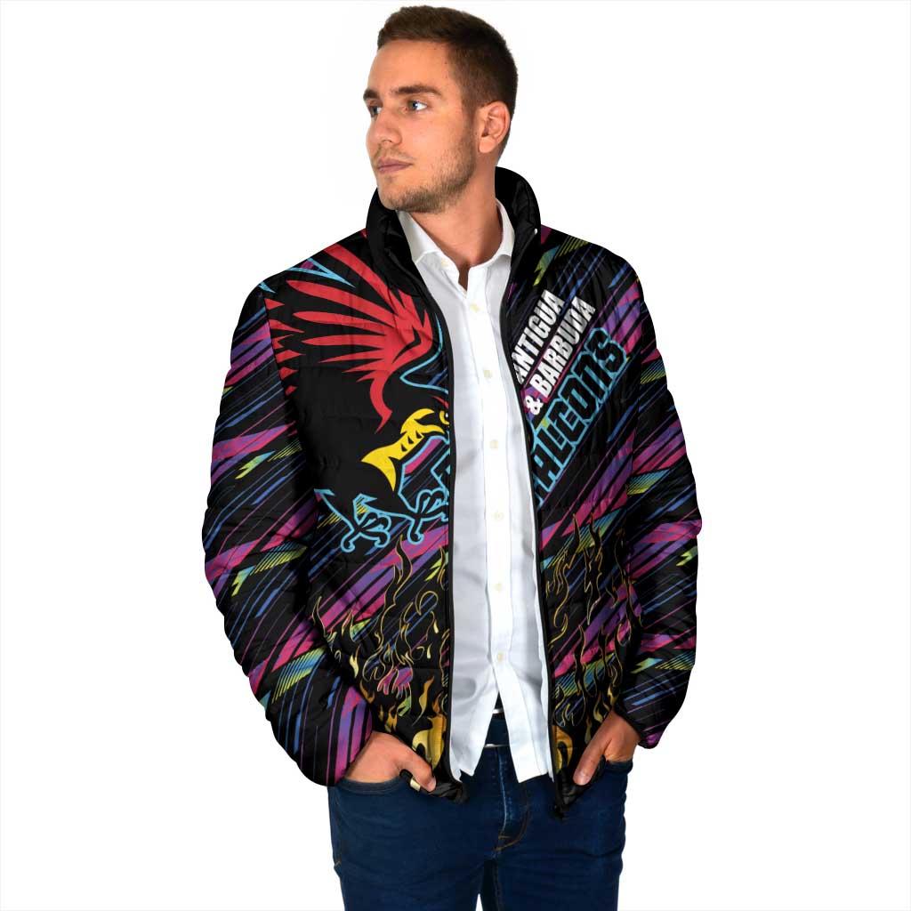 Custom Antigua & Barbuda Cricket Falcons Padded Jacket Through The Fire - Wonder Print Shop