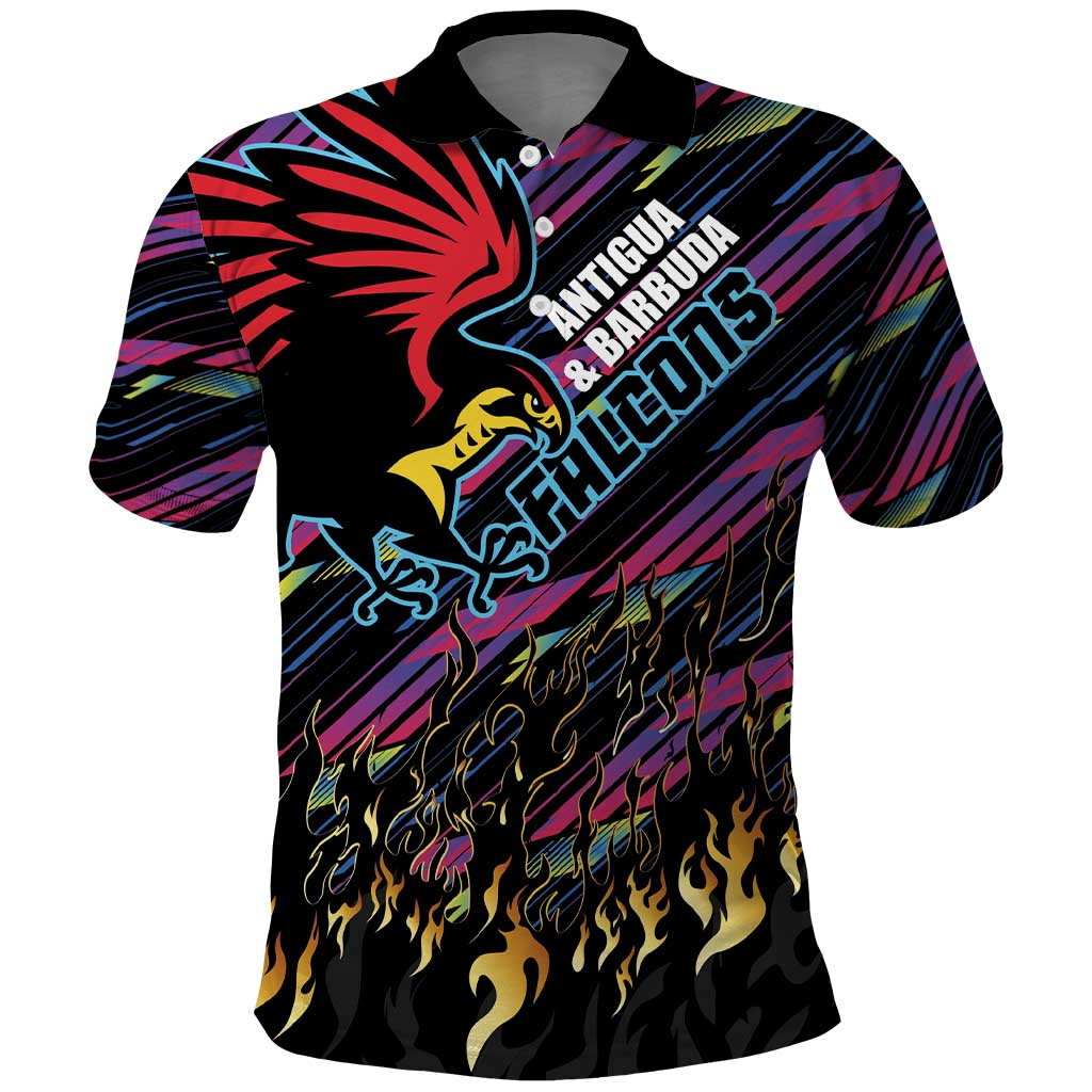 Custom Antigua & Barbuda Cricket Falcons Polo Shirt Through The Fire - Wonder Print Shop