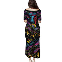 Custom Antigua & Barbuda Cricket Falcons Puletasi Through The Fire - Wonder Print Shop