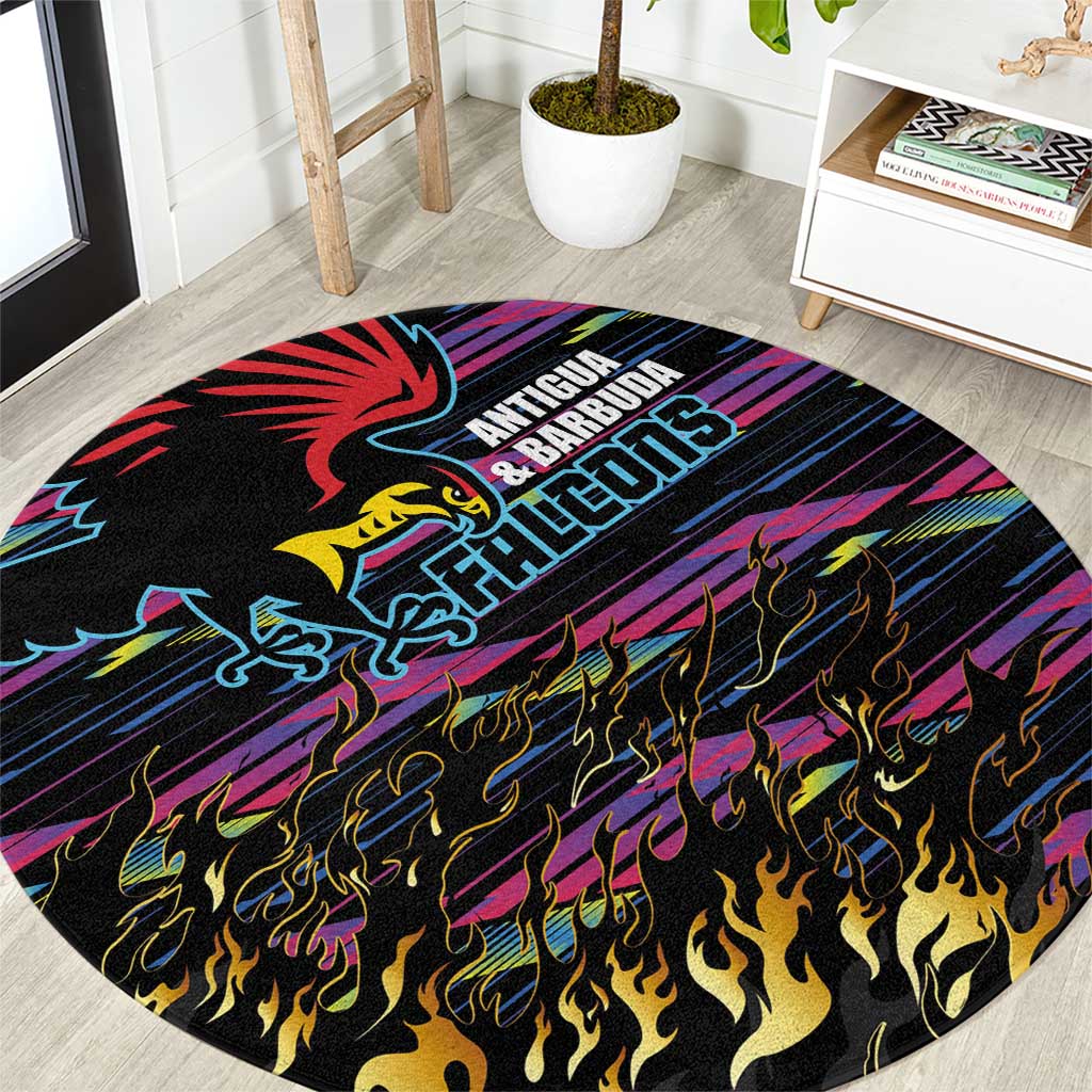 Antigua & Barbuda Cricket Falcons Round Carpet Through The Fire - Wonder Print Shop
