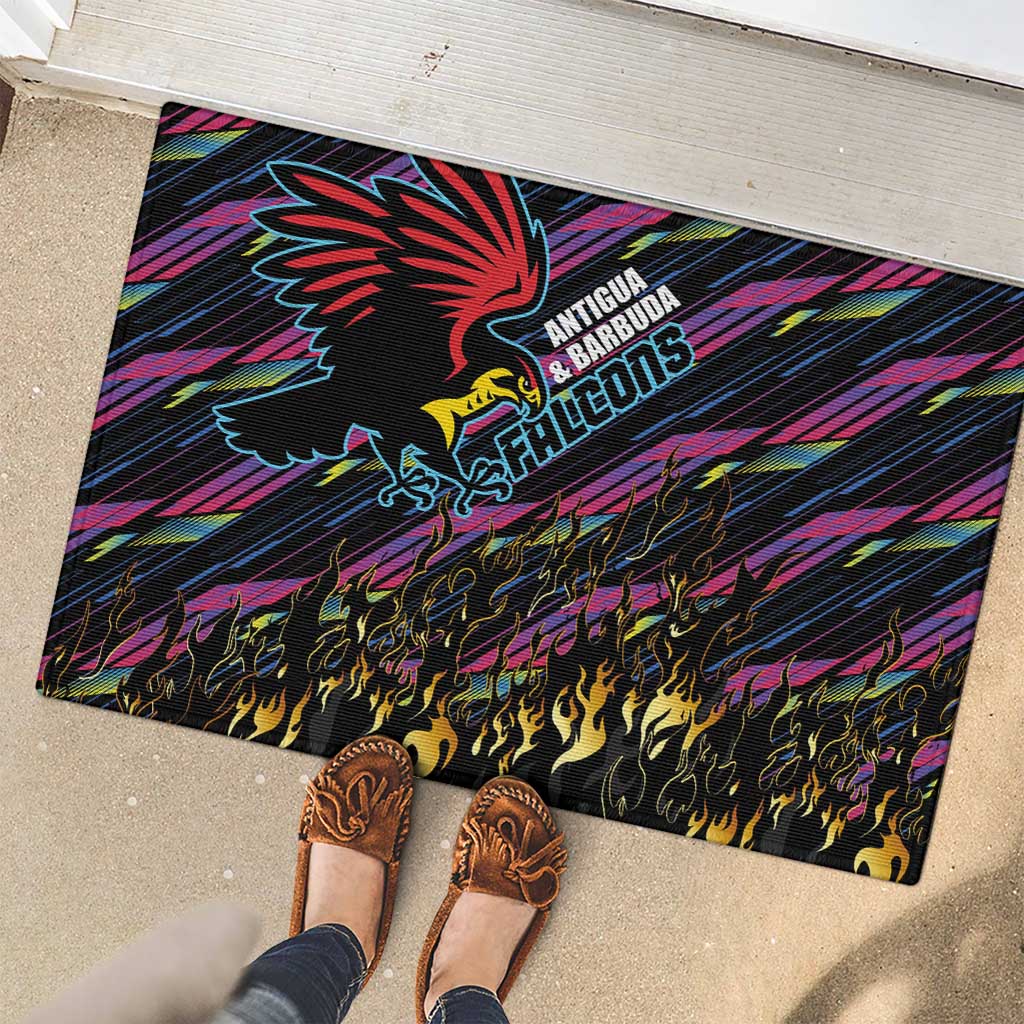 Antigua & Barbuda Cricket Falcons Rubber Doormat Through The Fire - Wonder Print Shop