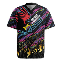 Custom Antigua & Barbuda Cricket Falcons Rugby Jersey Through The Fire - Wonder Print Shop