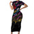 Custom Antigua & Barbuda Cricket Falcons Short Sleeve Bodycon Dress Through The Fire - Wonder Print Shop