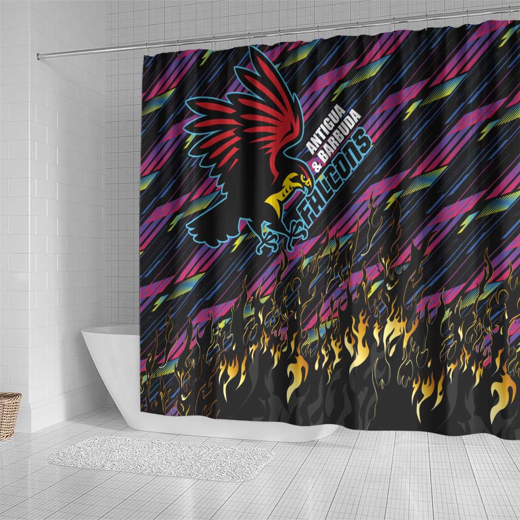 Antigua & Barbuda Cricket Falcons Shower Curtain Through The Fire - Wonder Print Shop