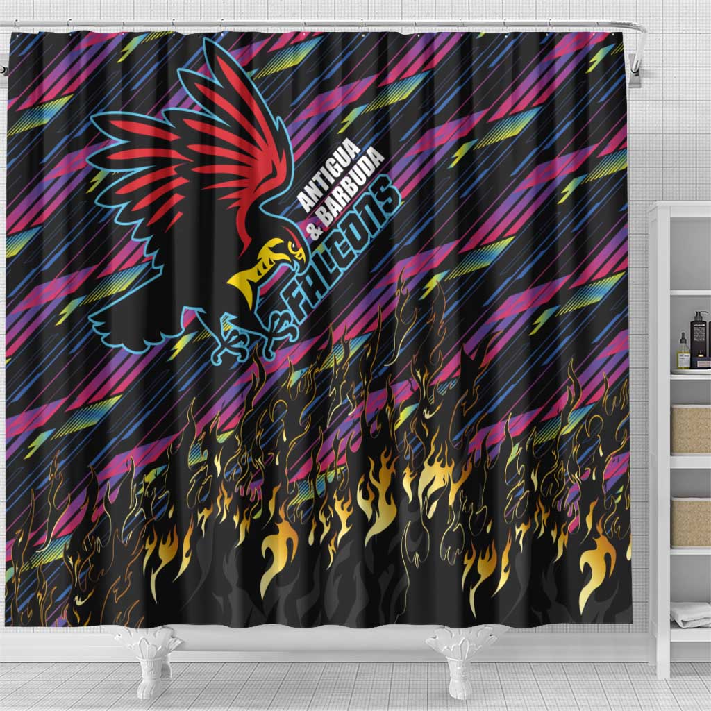 Antigua & Barbuda Cricket Falcons Shower Curtain Through The Fire - Wonder Print Shop