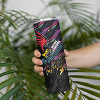 Custom Antigua & Barbuda Cricket Falcons Skinny Tumbler Through The Fire - Wonder Print Shop