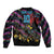 Custom Antigua & Barbuda Cricket Falcons Sleeve Zip Bomber Jacket Through The Fire - Wonder Print Shop