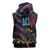 Custom Antigua & Barbuda Cricket Falcons Sleeveless Zip Hoodie Through The Fire - Wonder Print Shop