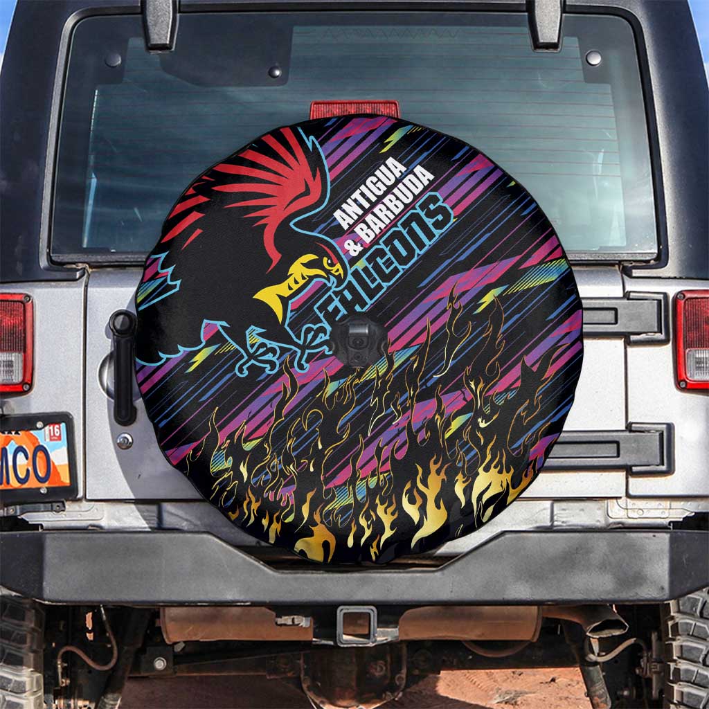 Antigua & Barbuda Cricket Falcons Spare Tire Cover Through The Fire - Wonder Print Shop