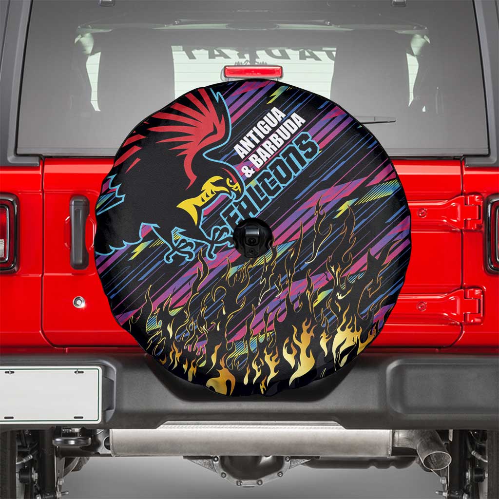 Antigua & Barbuda Cricket Falcons Spare Tire Cover Through The Fire - Wonder Print Shop