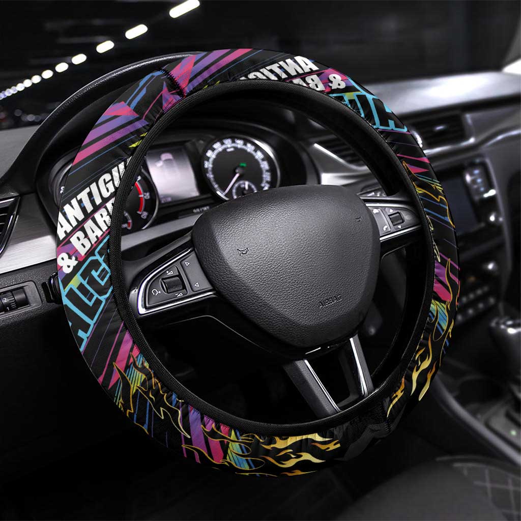 Antigua & Barbuda Cricket Falcons Steering Wheel Cover Through The Fire - Wonder Print Shop