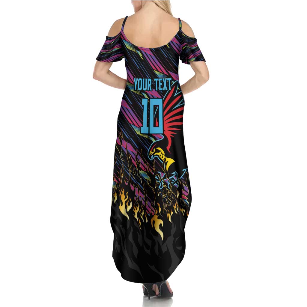 Custom Antigua & Barbuda Cricket Falcons Summer Maxi Dress Through The Fire - Wonder Print Shop