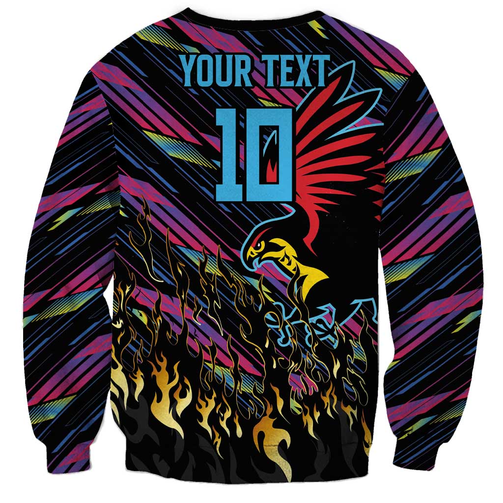 Custom Antigua & Barbuda Cricket Falcons Sweatshirt Through The Fire - Wonder Print Shop