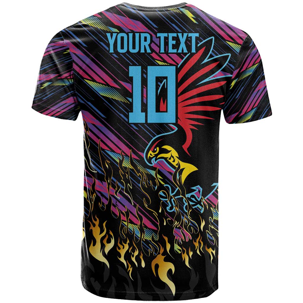 Custom Antigua & Barbuda Cricket Falcons T Shirt Through The Fire - Wonder Print Shop