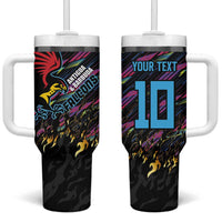 Custom Antigua & Barbuda Cricket Falcons Tumbler With Handle Through The Fire - Wonder Print Shop