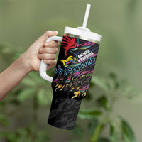 Custom Antigua & Barbuda Cricket Falcons Tumbler With Handle Through The Fire - Wonder Print Shop