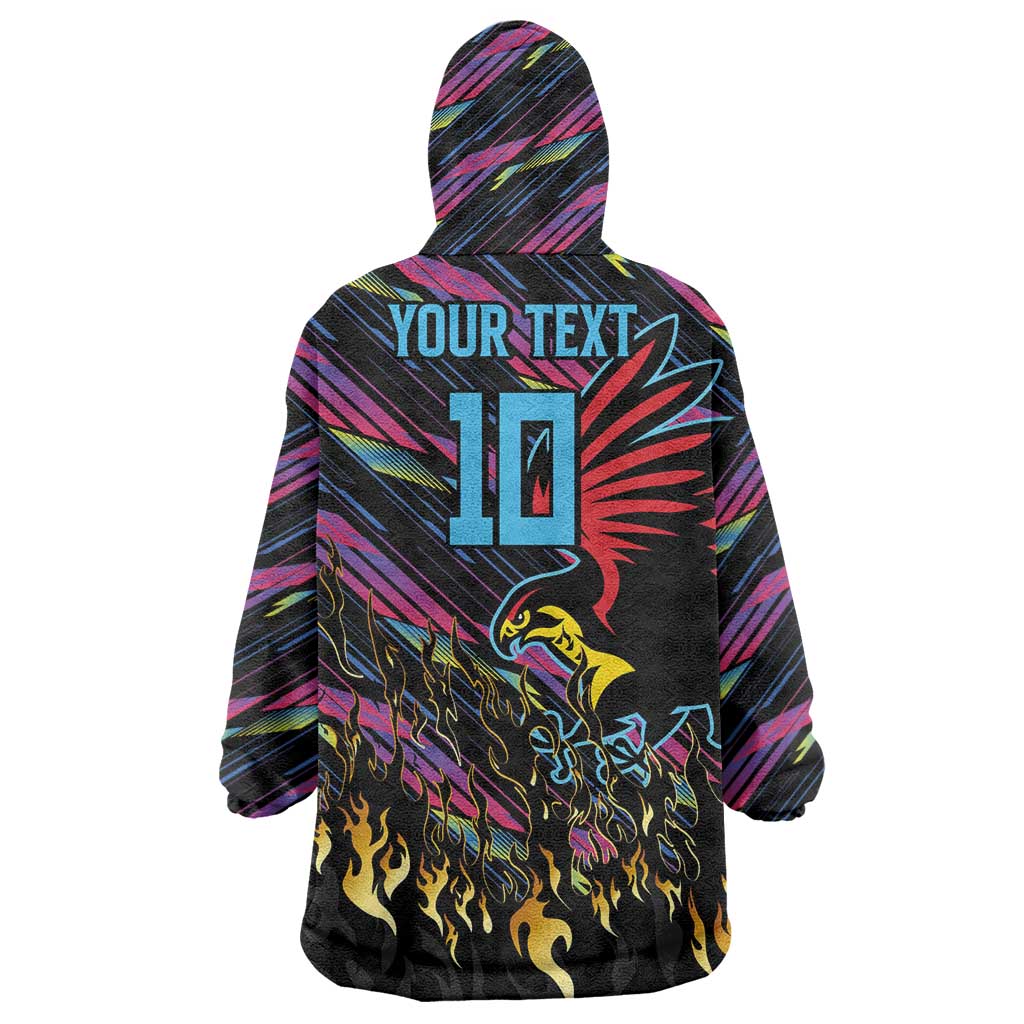 Custom Antigua & Barbuda Cricket Falcons Wearable Blanket Hoodie Through The Fire - Wonder Print Shop