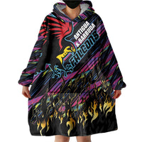 Custom Antigua & Barbuda Cricket Falcons Wearable Blanket Hoodie Through The Fire - Wonder Print Shop