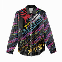 Custom Antigua & Barbuda Cricket Falcons Women Casual Shirt Through The Fire - Wonder Print Shop