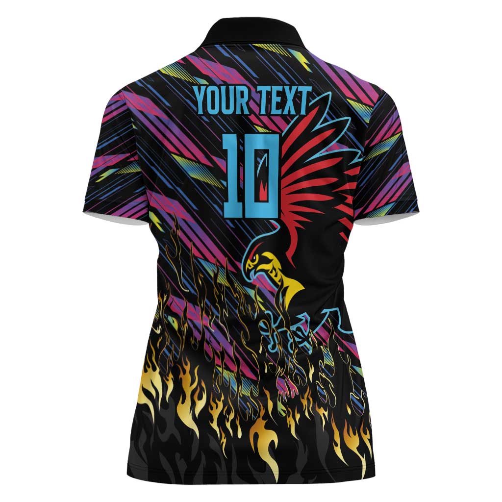 Custom Antigua & Barbuda Cricket Falcons Women Polo Shirt Through The Fire - Wonder Print Shop