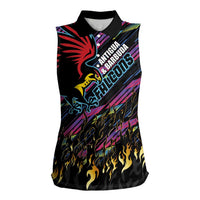 Custom Antigua & Barbuda Cricket Falcons Women Sleeveless Polo Shirt Through The Fire - Wonder Print Shop