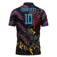 Custom Antigua & Barbuda Cricket Falcons Zipper Polo Shirt Through The Fire - Wonder Print Shop