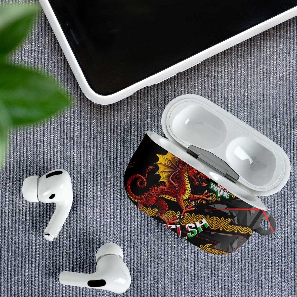 Welsh Celtic AirPods Case Wales Y Ddraig Goch with Celtic Knot Sporty - Wonder Print Shop