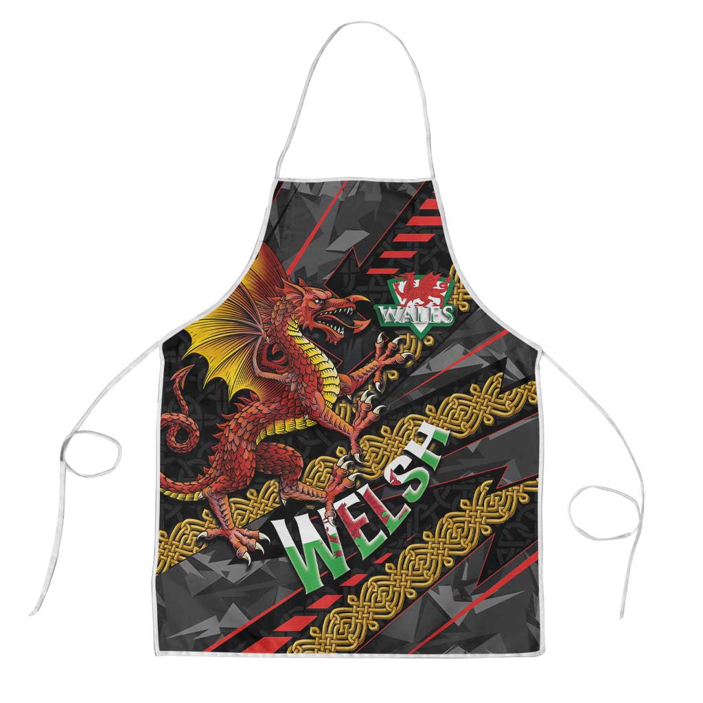 Welsh Celtic Apron Wales Y Ddraig Goch with Celtic Knot Sporty - Wonder Print Shop