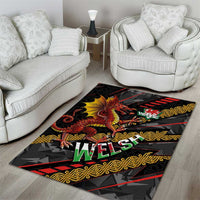 Welsh Celtic Area Rug Wales Y Ddraig Goch with Celtic Knot Sporty - Wonder Print Shop