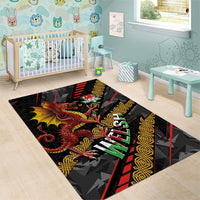 Welsh Celtic Area Rug Wales Y Ddraig Goch with Celtic Knot Sporty - Wonder Print Shop
