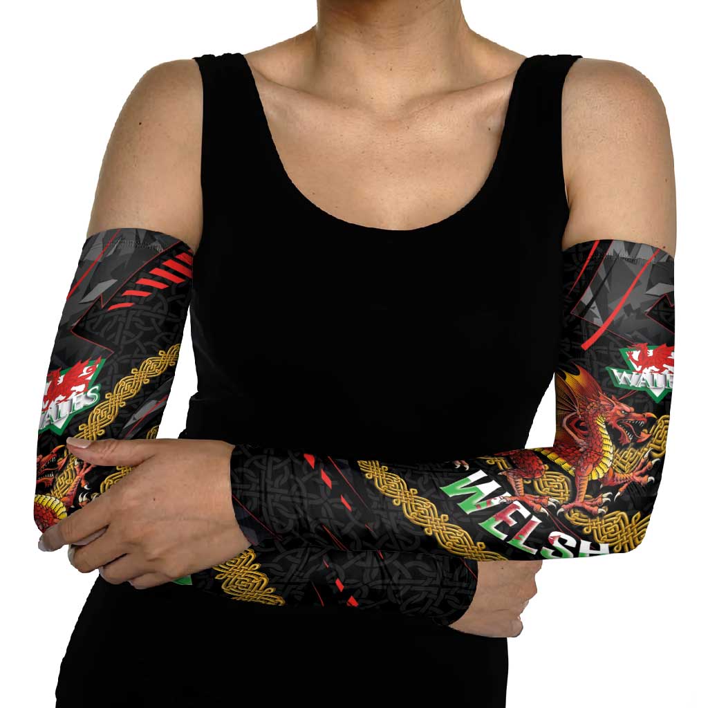 Welsh Celtic Arm Sleeves Wales Y Ddraig Goch with Celtic Knot Sporty - Wonder Print Shop