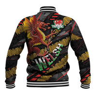 Welsh Celtic Baseball Jacket Wales Y Ddraig Goch with Celtic Knot Sporty - Wonder Print Shop