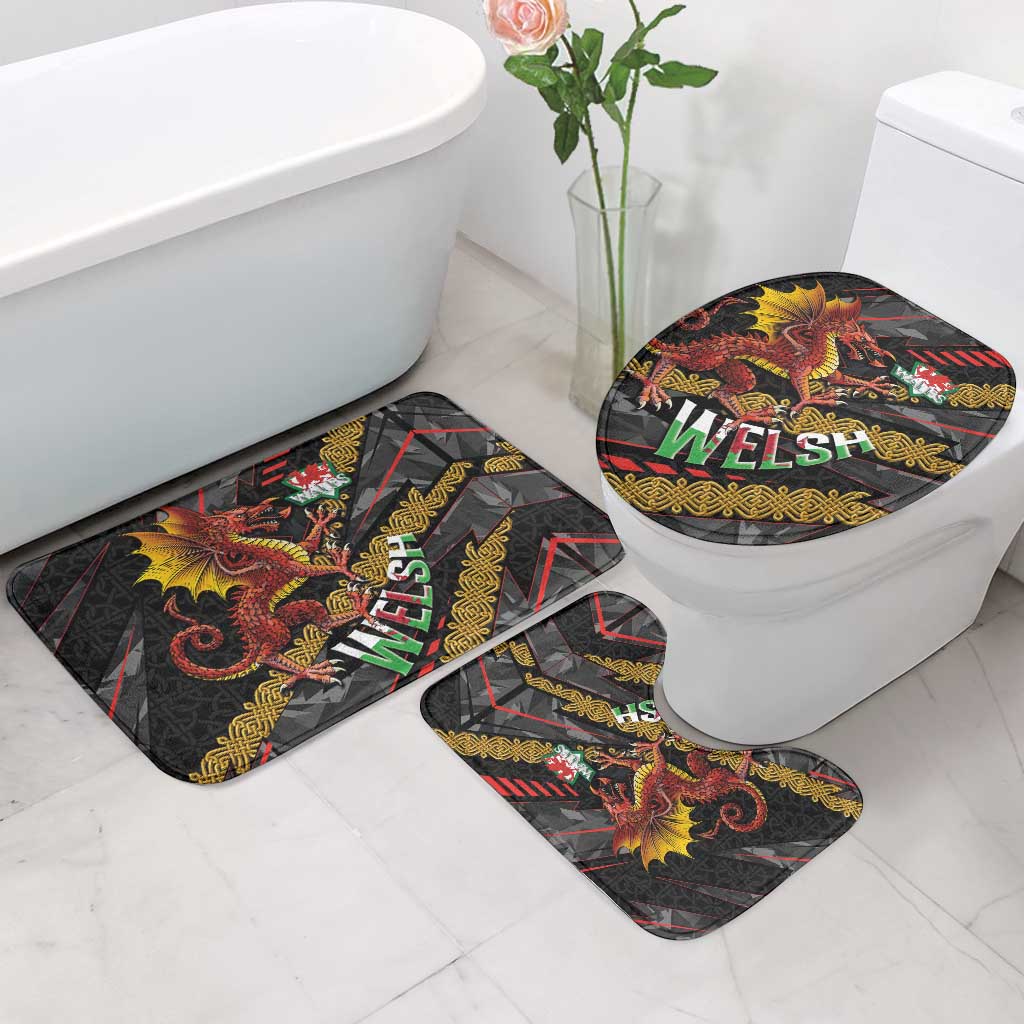 Welsh Celtic Bathroom Set Wales Y Ddraig Goch with Celtic Knot Sporty - Wonder Print Shop