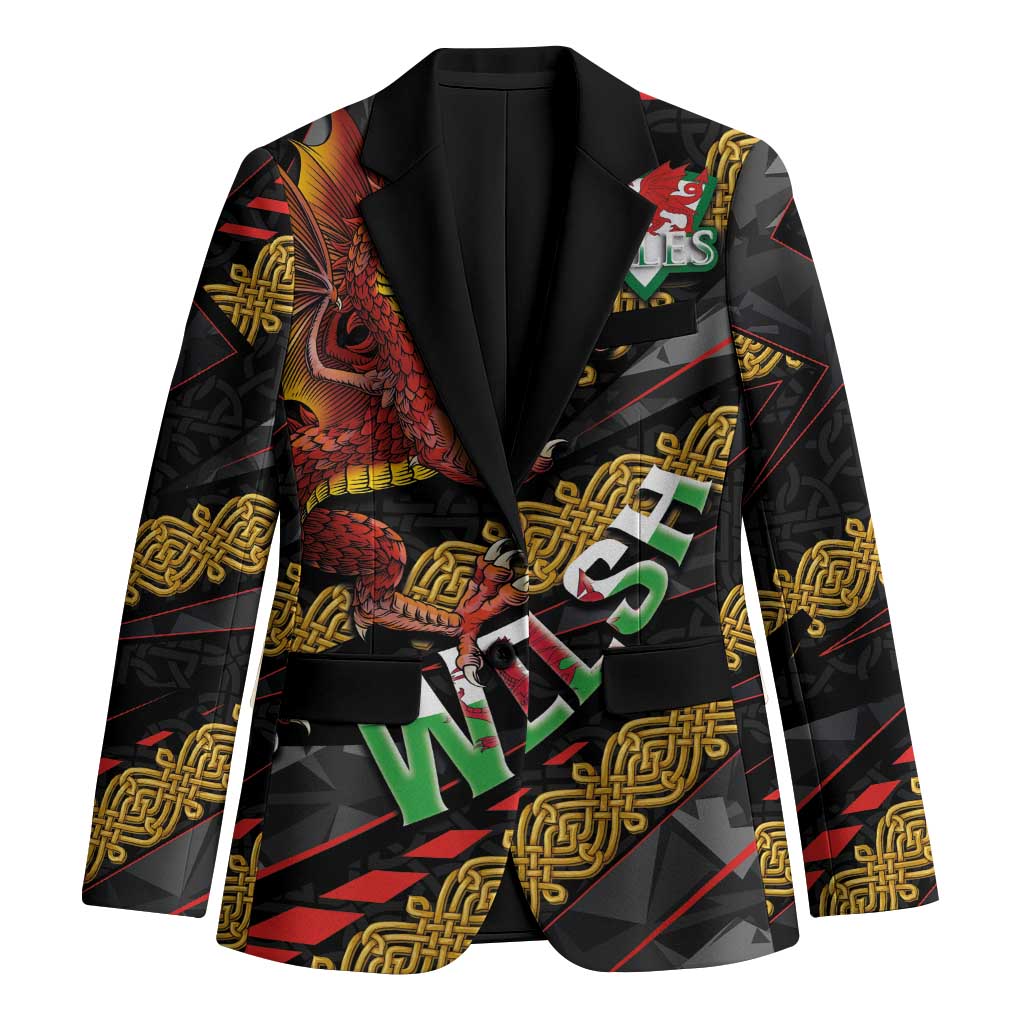 Welsh Celtic Blazer Wales Y Ddraig Goch with Celtic Knot Sporty - Wonder Print Shop