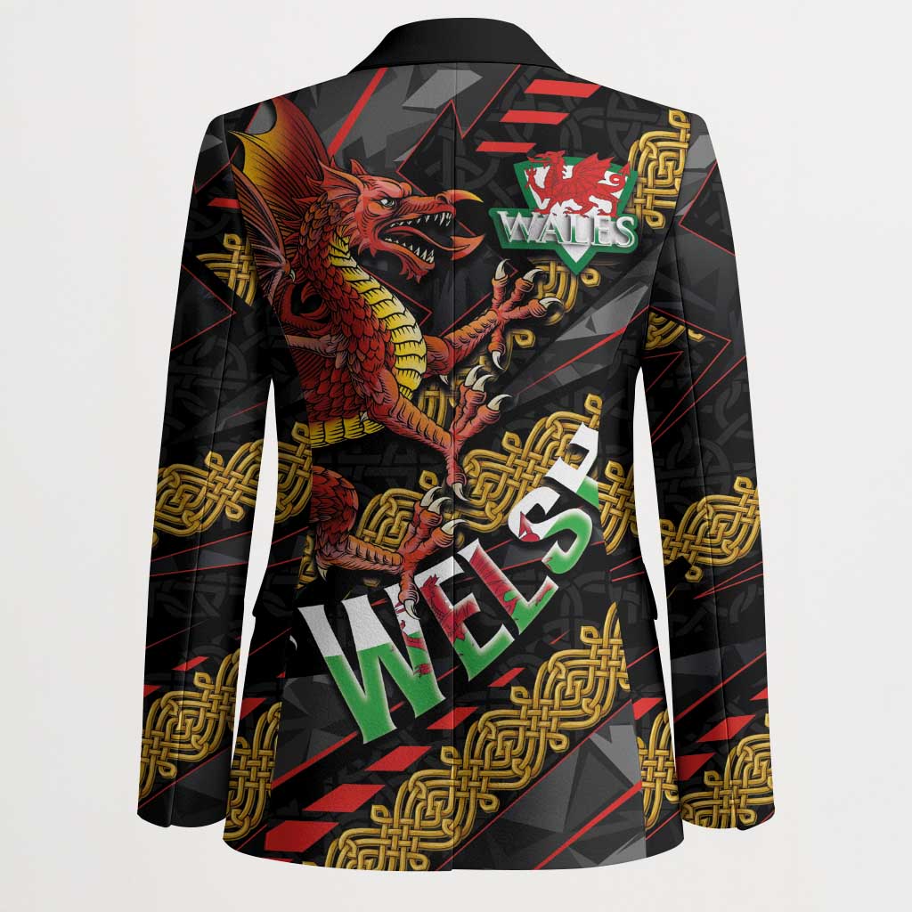 Welsh Celtic Blazer Wales Y Ddraig Goch with Celtic Knot Sporty - Wonder Print Shop
