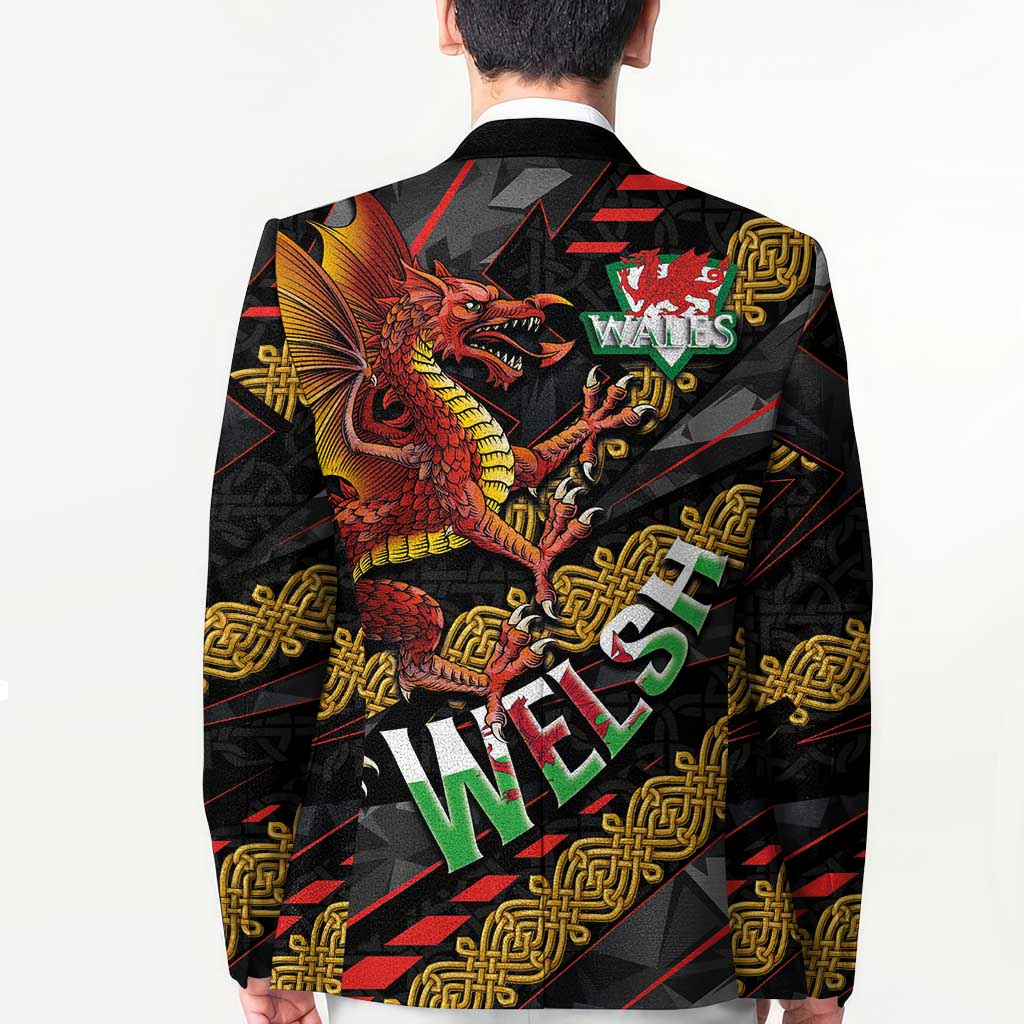 Welsh Celtic Blazer Wales Y Ddraig Goch with Celtic Knot Sporty - Wonder Print Shop