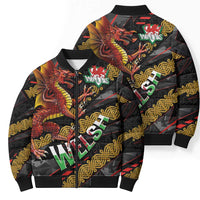 Welsh Celtic Bomber Puffer Jacket Wales Y Ddraig Goch with Celtic Knot Sporty - Wonder Print Shop