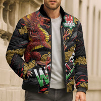 Welsh Celtic Bomber Puffer Jacket Wales Y Ddraig Goch with Celtic Knot Sporty - Wonder Print Shop